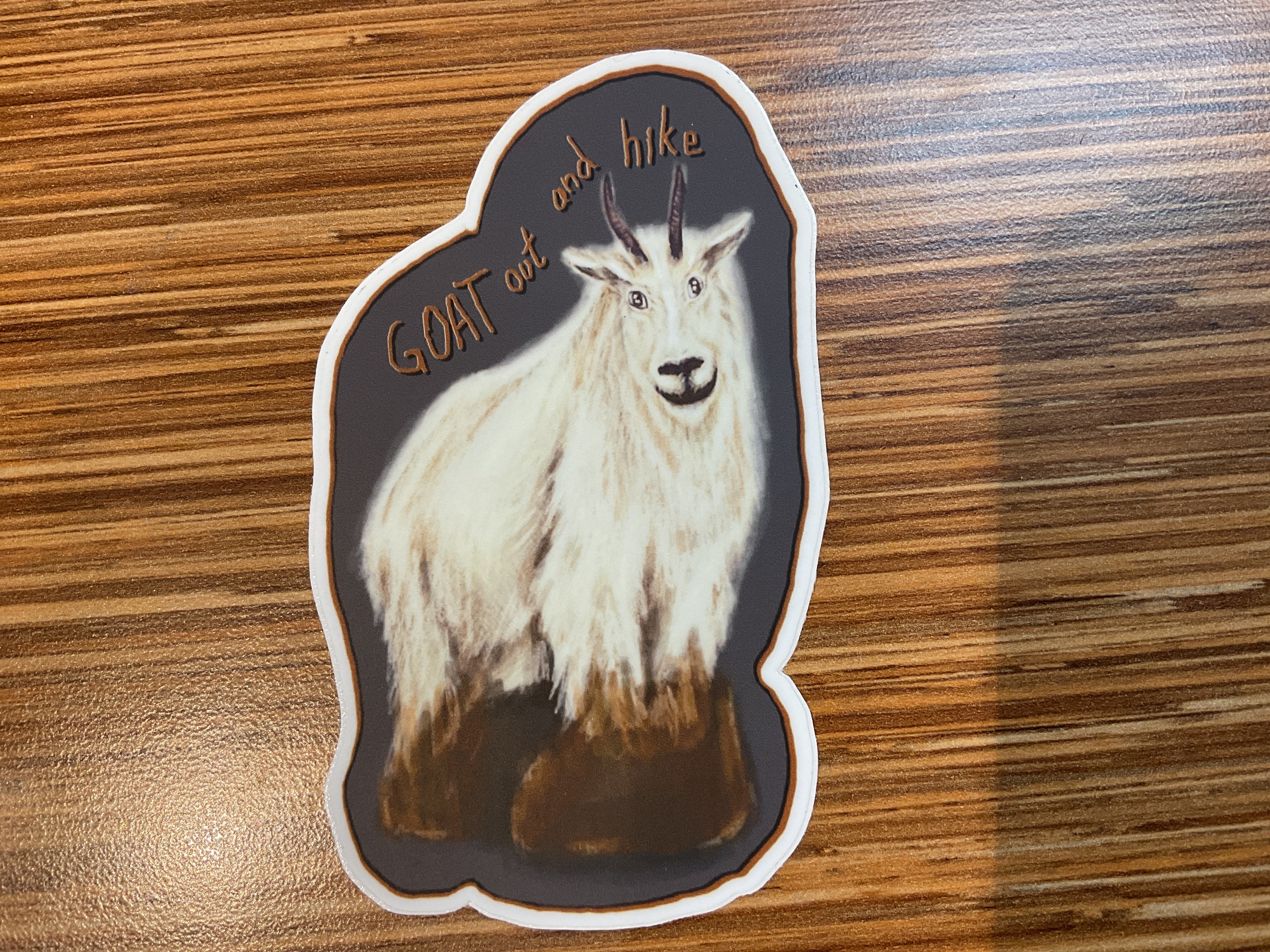 Hiking Goat Sticker