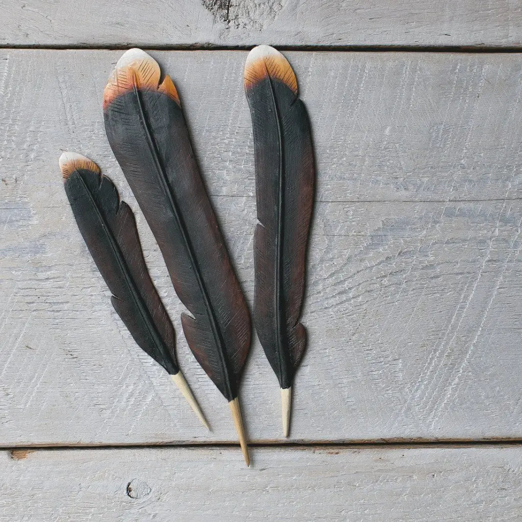 Feathers Painted - Cormorant - 3pc - 7-9"H