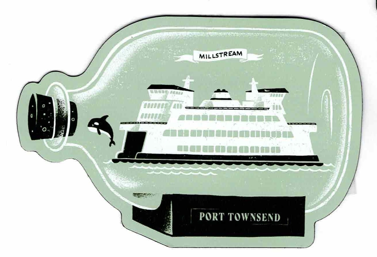 Ferry  in A Bottle Port Townsend magnet