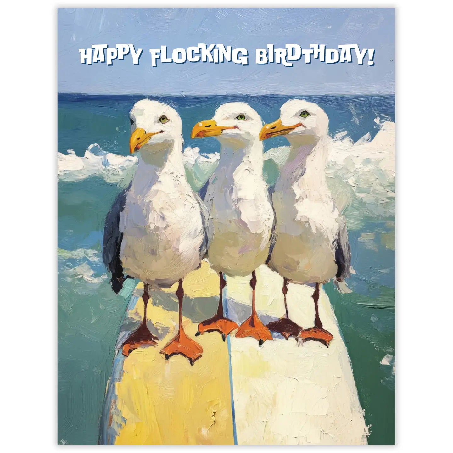 Flocking Seagulls Birthday Card