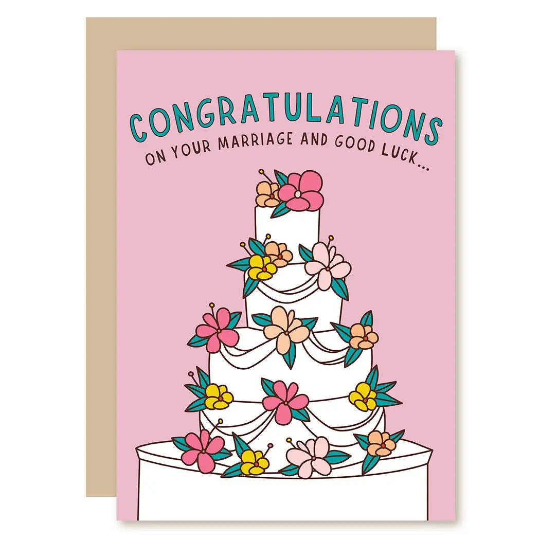 Floral Cake Wedding Card