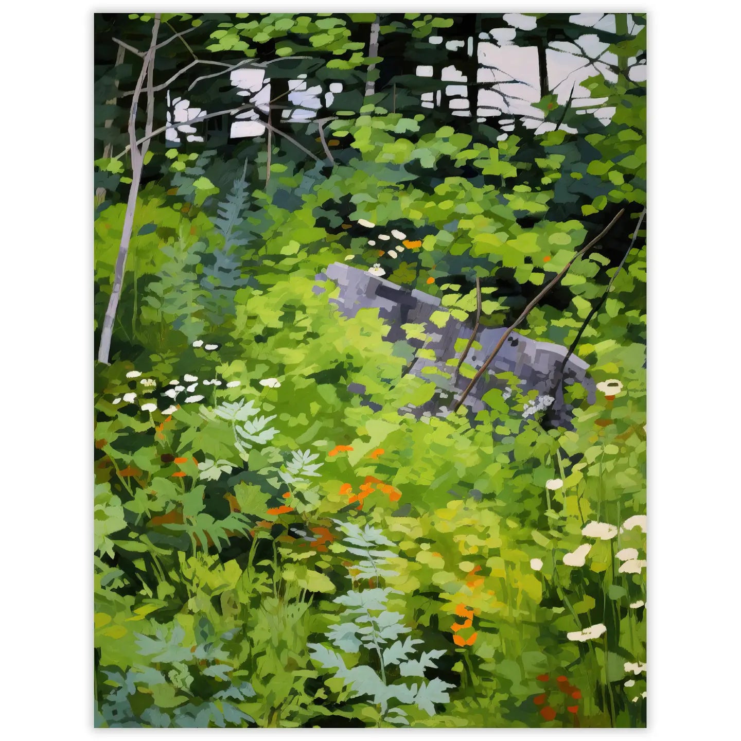 Into the Forest Rocks Notecard