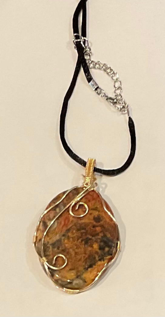 Jasper Wire Wrapped Necklace