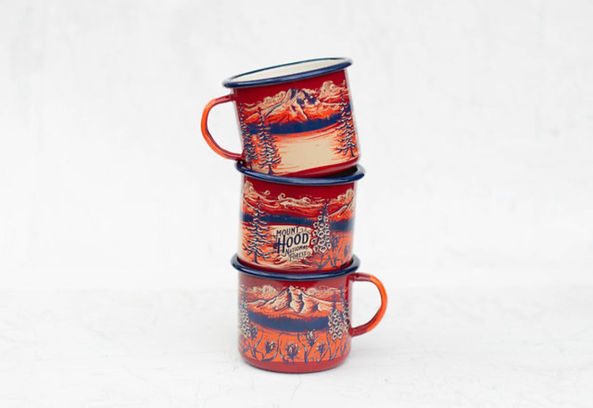 16 oz Fireproof Enamel Steel Mugs