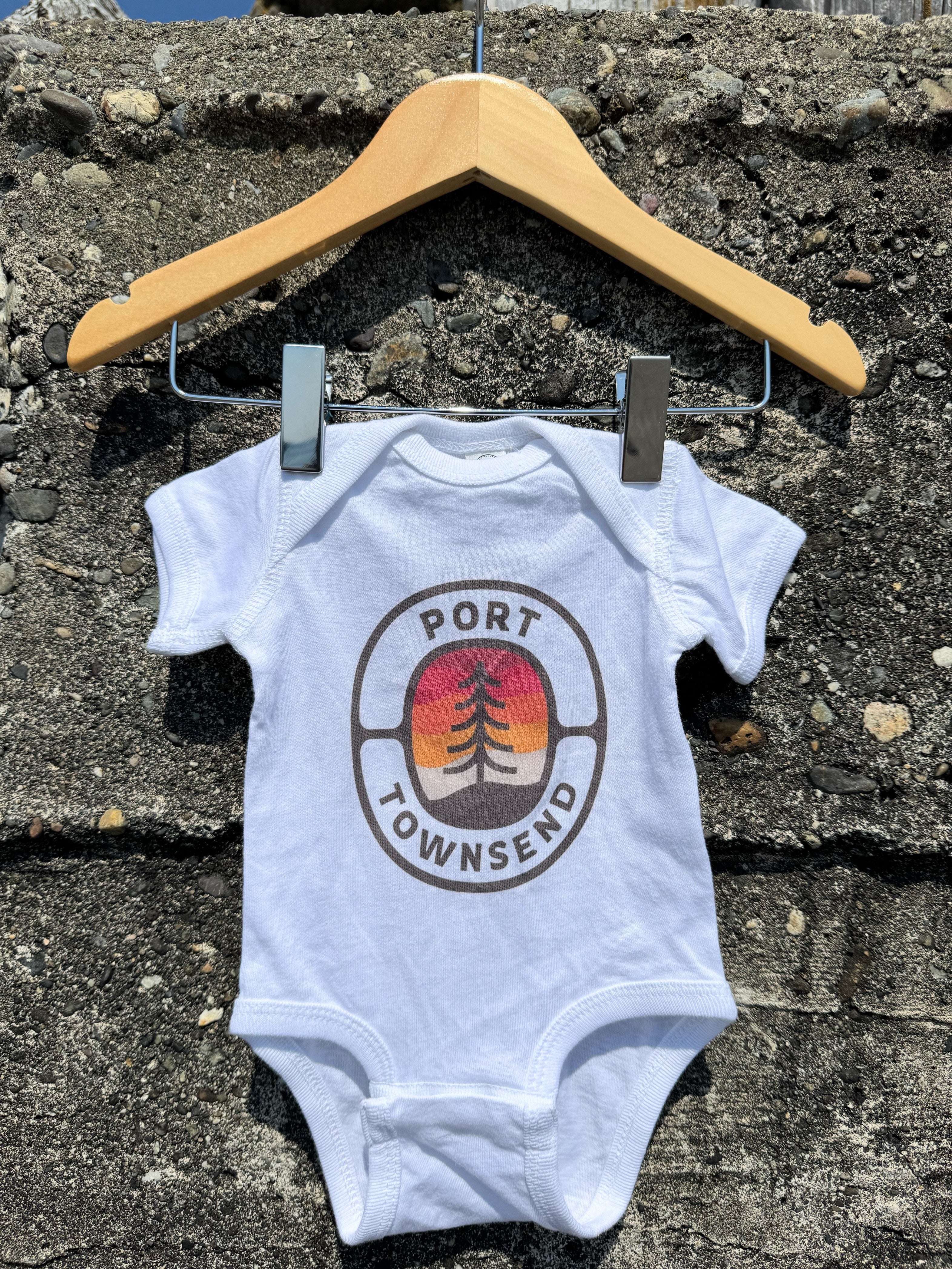Port Townsend Sunset Tree Onesie