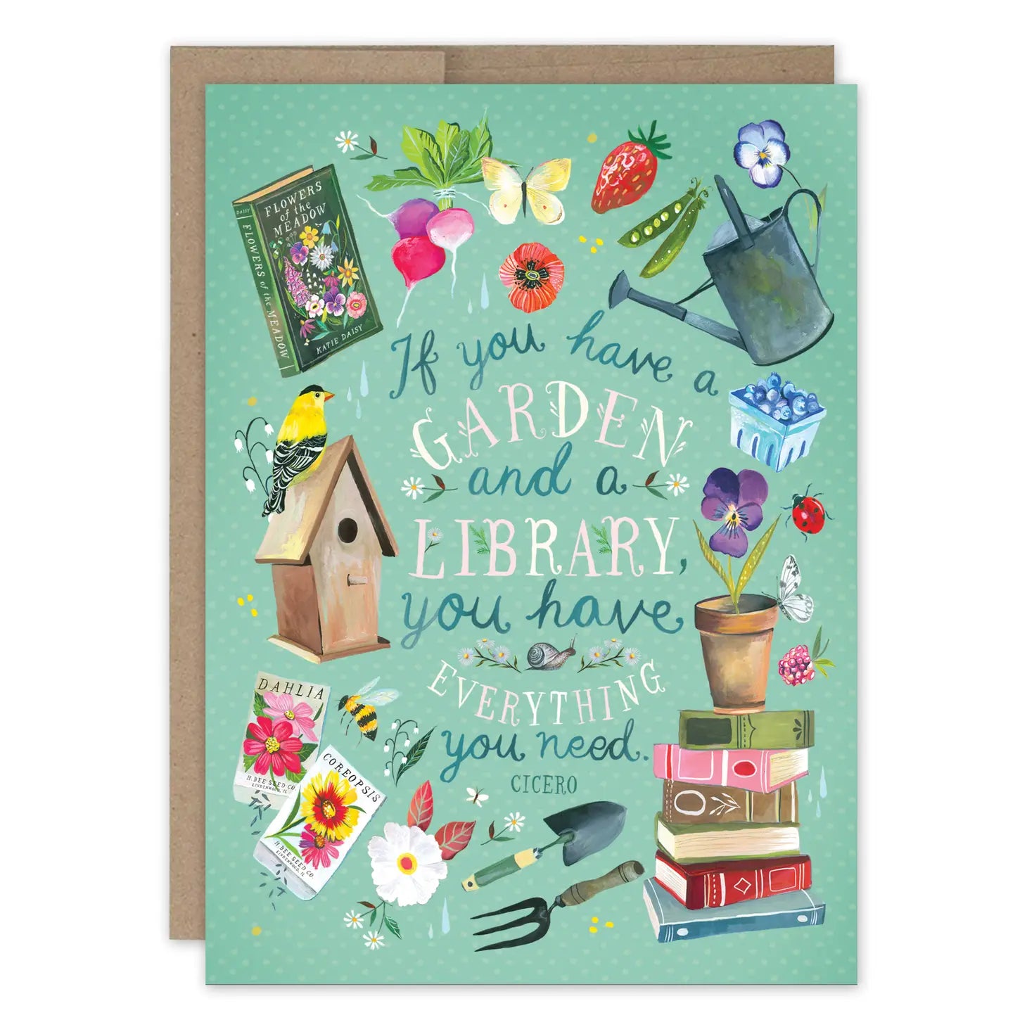 Garden & Library Birthday Card