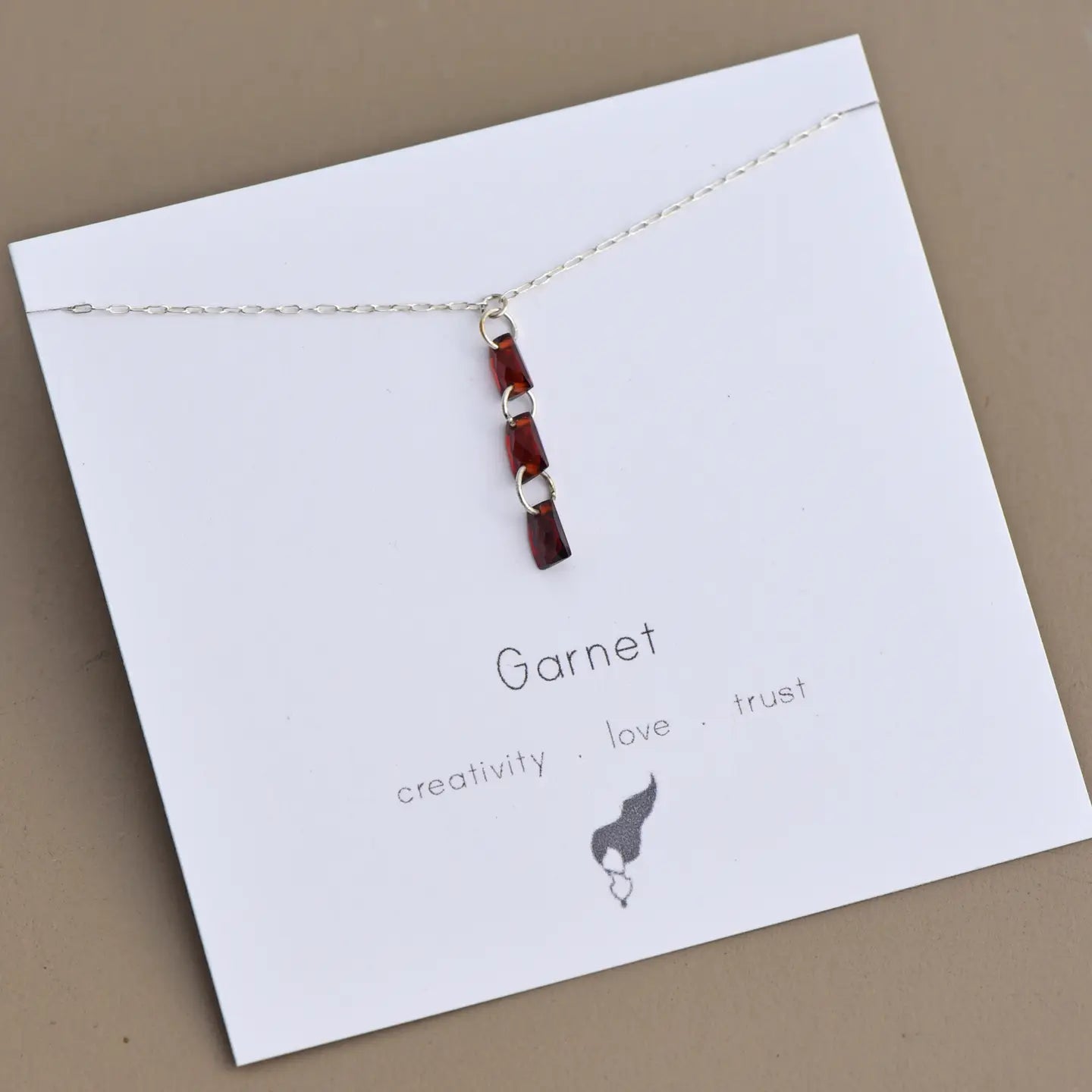 Garnet Trapezoid Tower Necklace