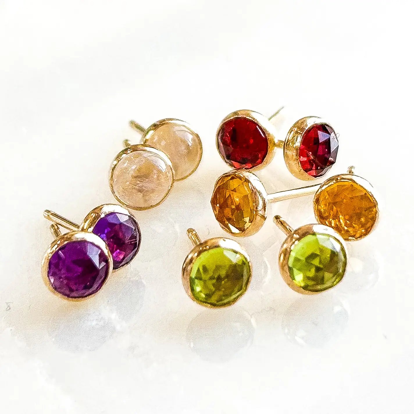 Gemstone Stud Earrings Citrine