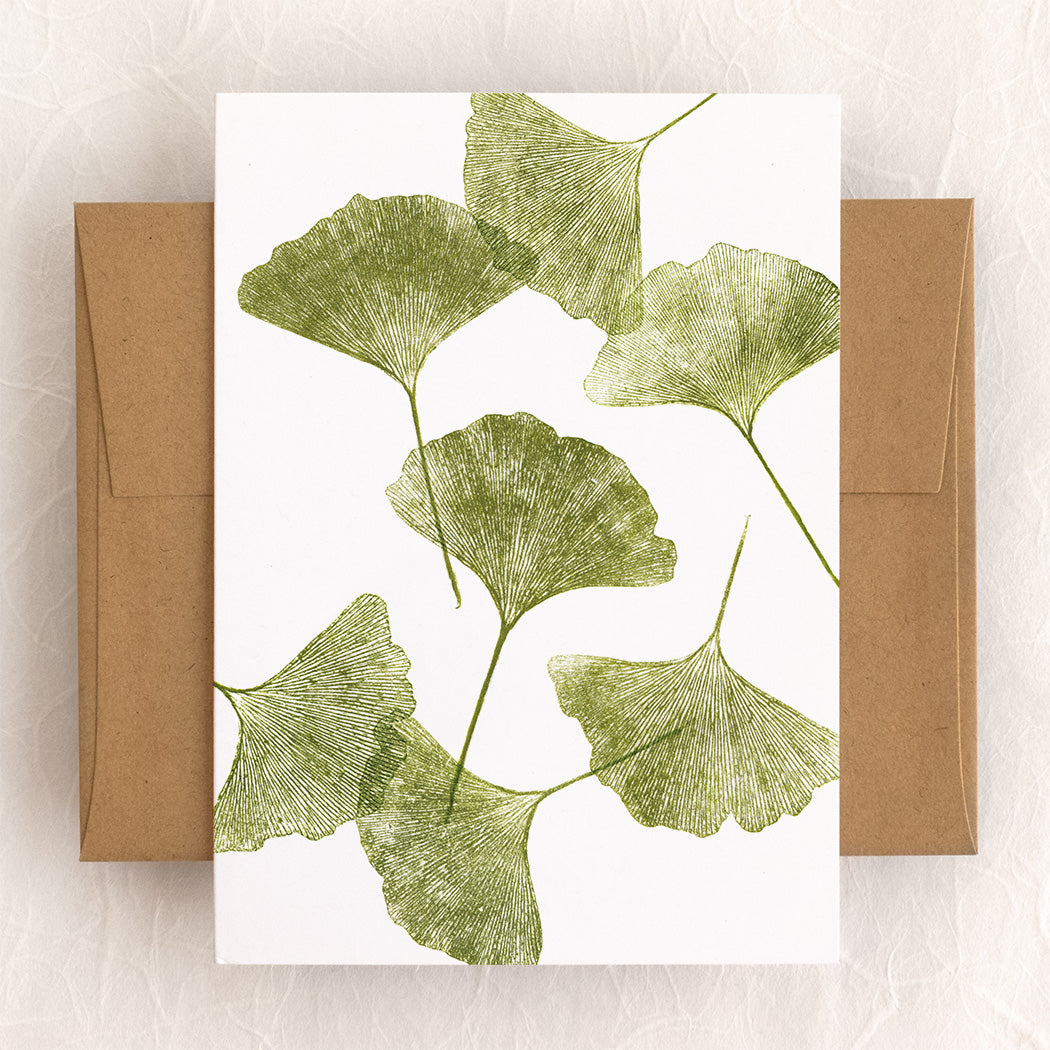 Ginkgo Leaves Blank Inside Greeting Card