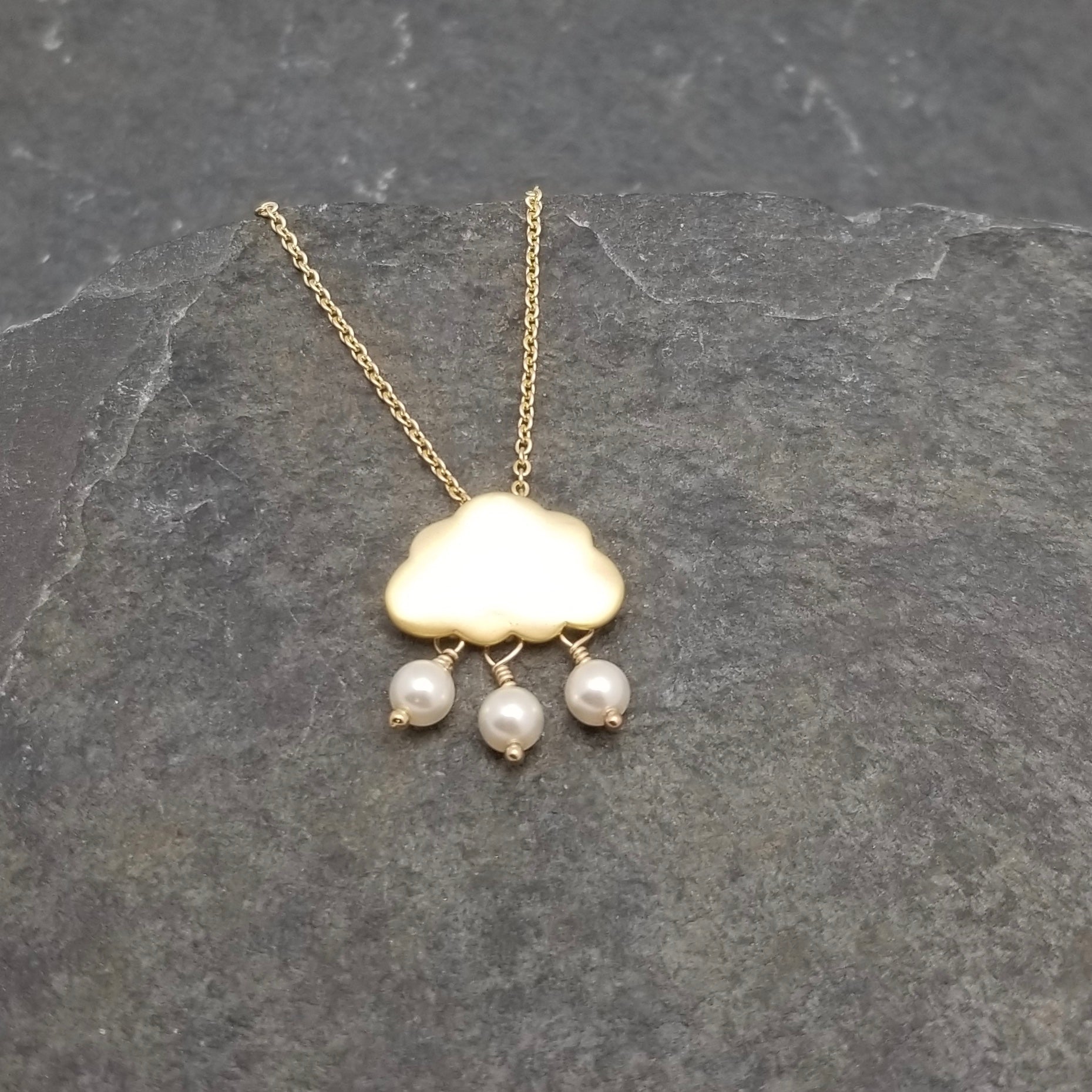 Gold Raincloud Necklace