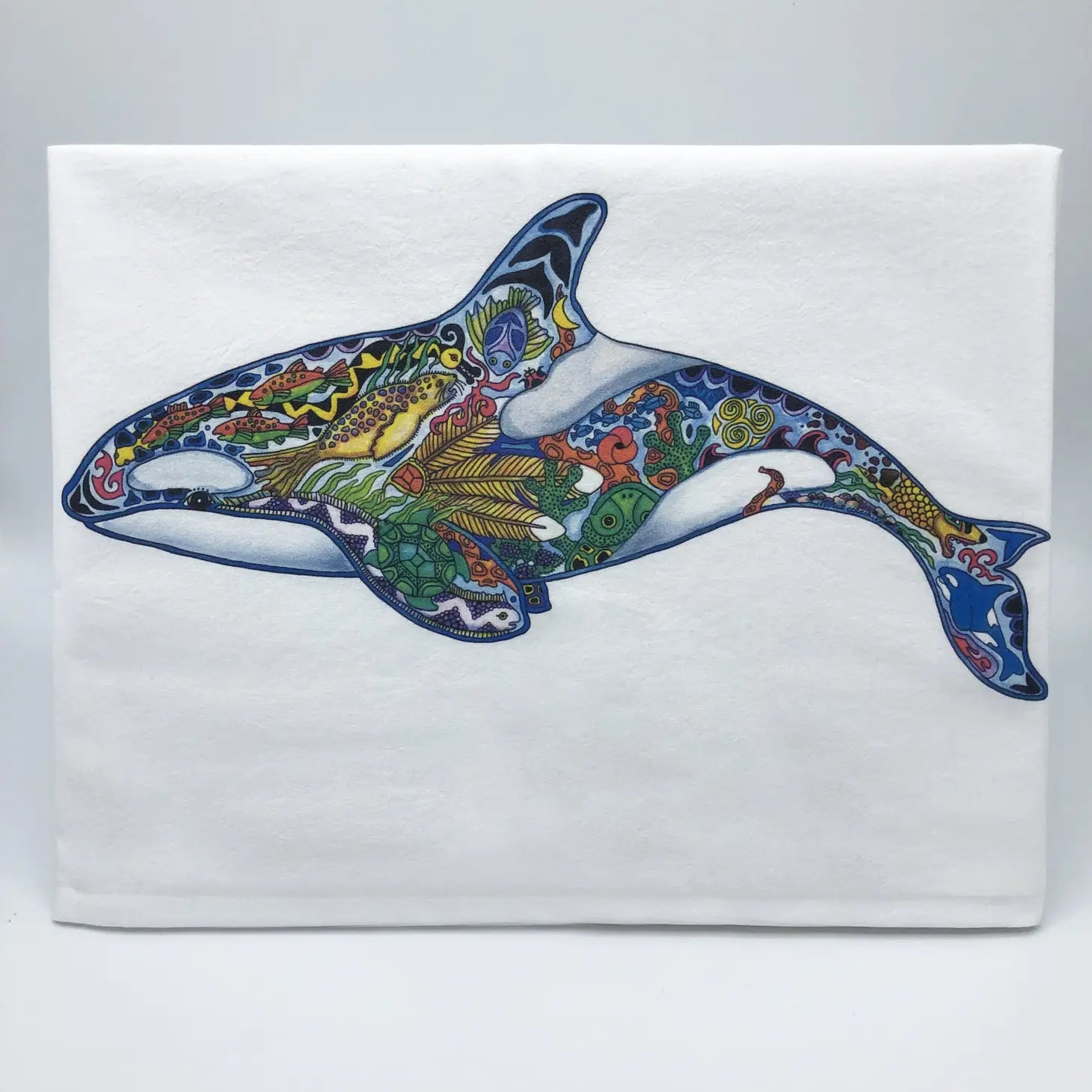 Native Art  Totem Whale Tea Towel