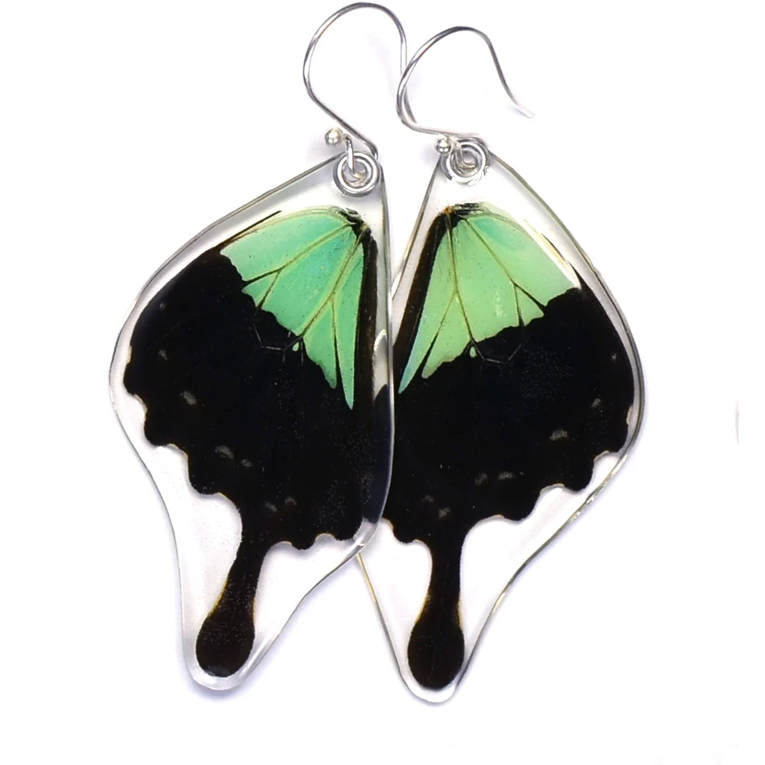 Apple Green Swallowtail Top Wing Butterfly Earrings