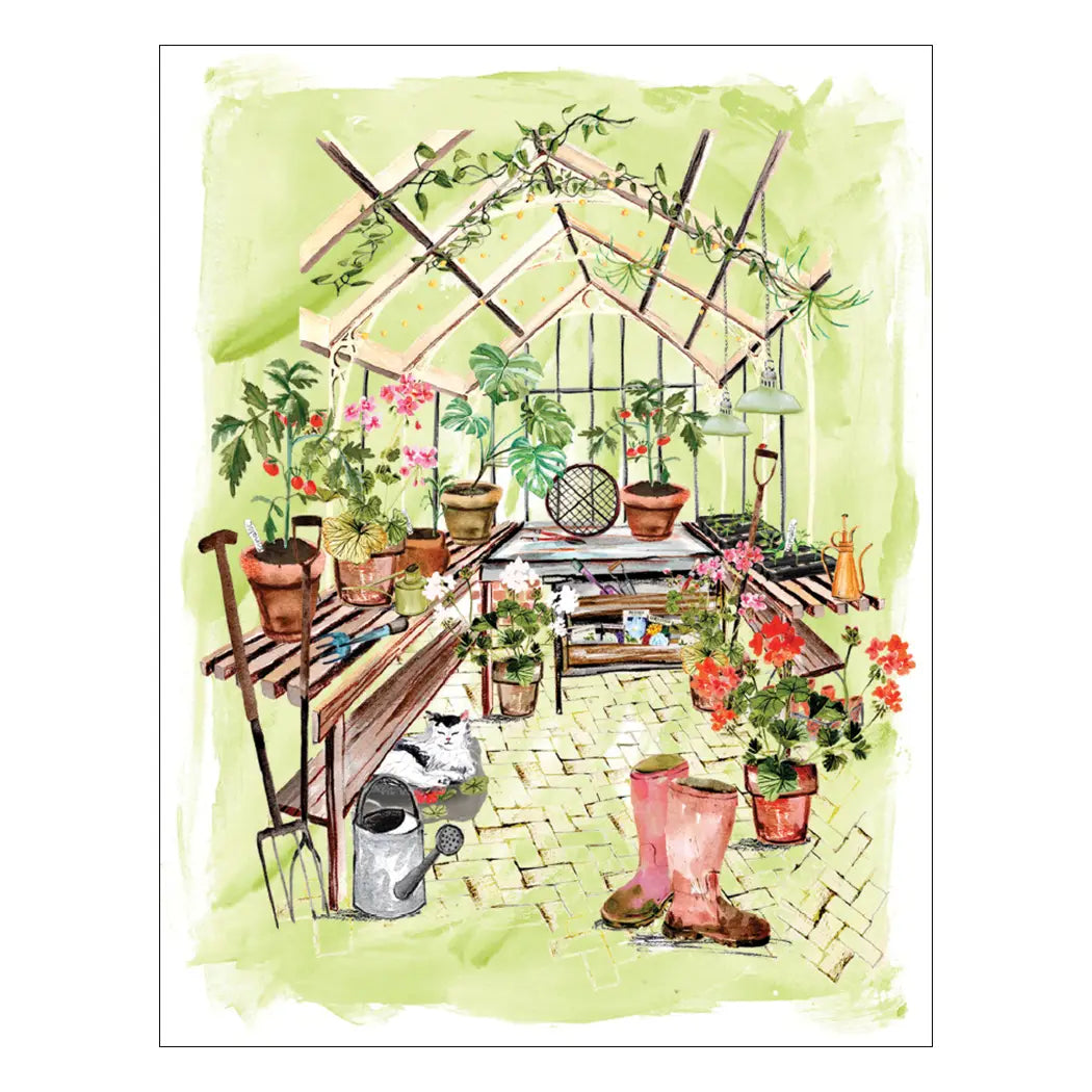 Greenhouse Interior Birthday Greeting Card