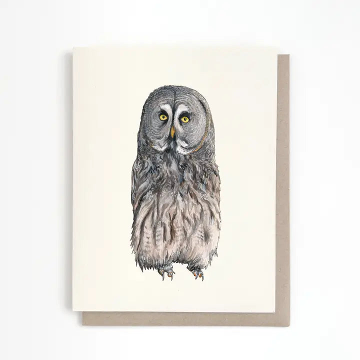 Great Grey Owl Blank Inside Greeting Card