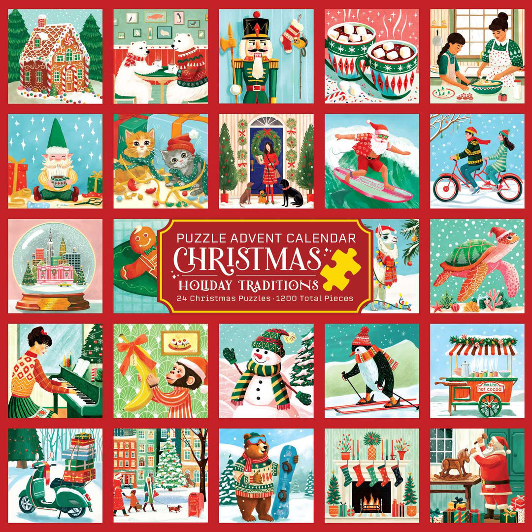 Puzzle Advent Calendar Christmas Holiday Traditions