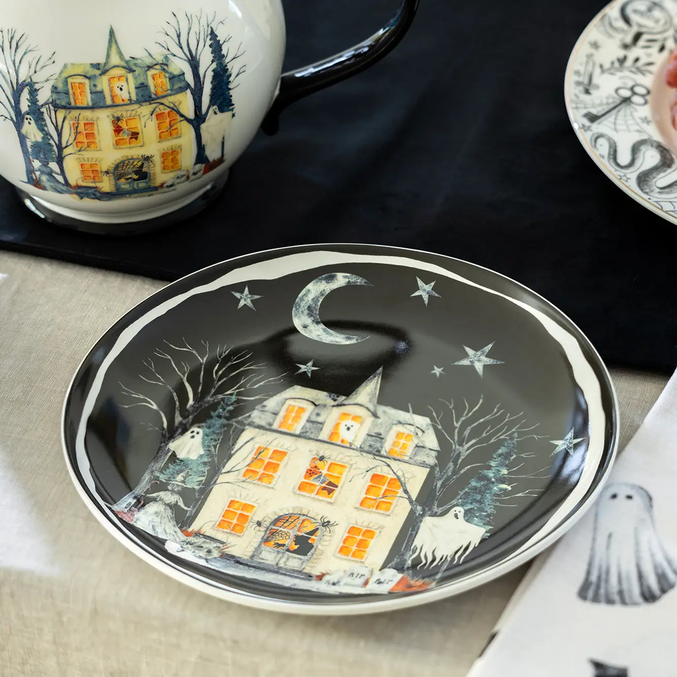 Halloween Midnight Haunted House 8.75 Salad/ Dessert Plate