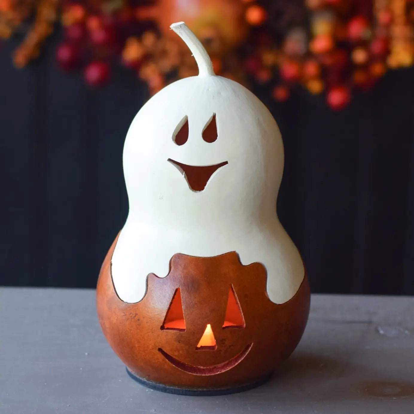 Hand-Crafted Gourd - Casper Jack Miniature - Fall Decor