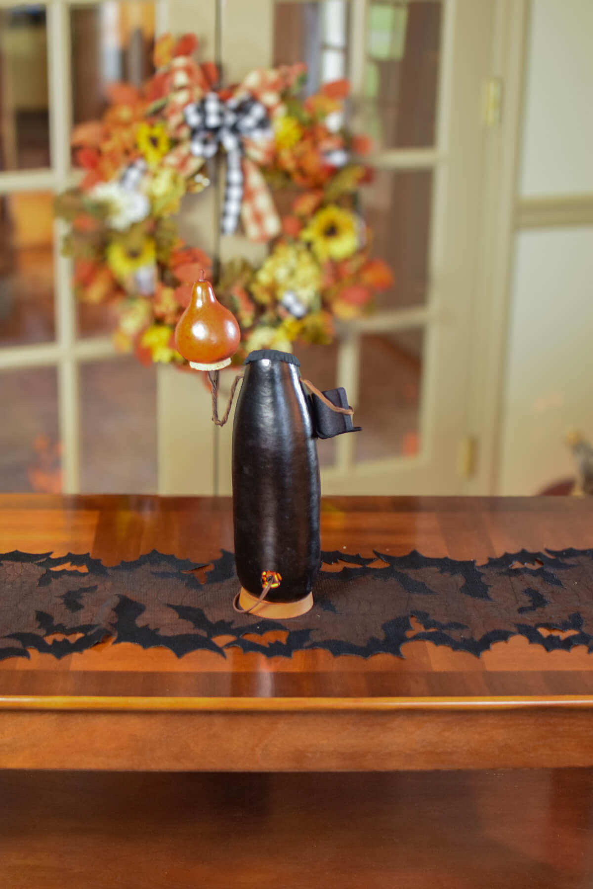 Hand-Crafted Gourd Luminary - Ichabod - Halloween Decor