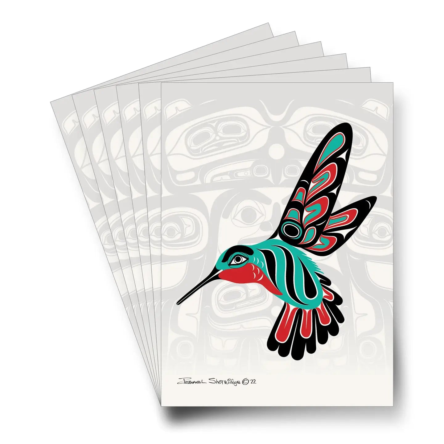 Hummingbird & Screen - Sleeved Formline Art Cards