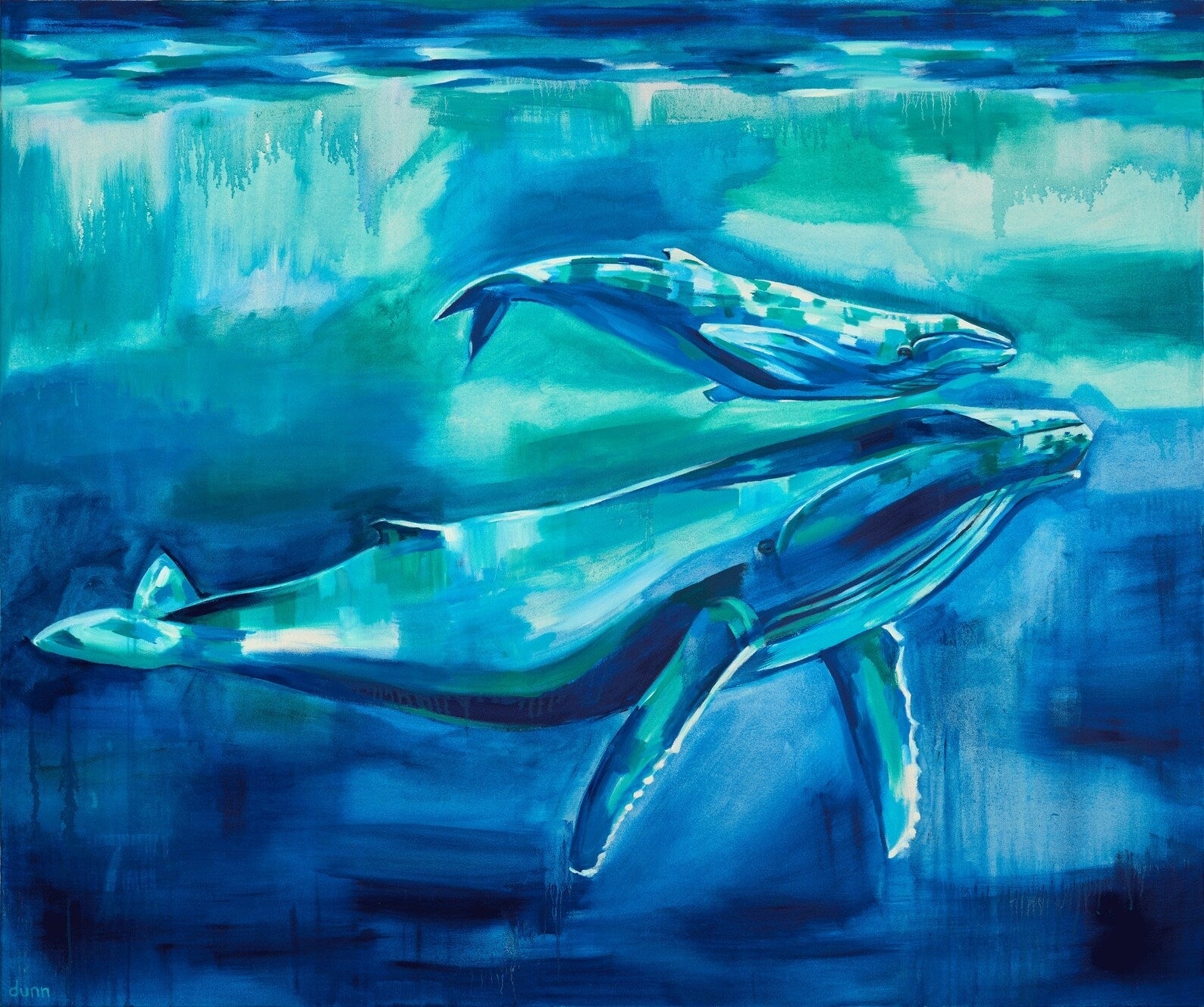 Humpback and Calf Art Print