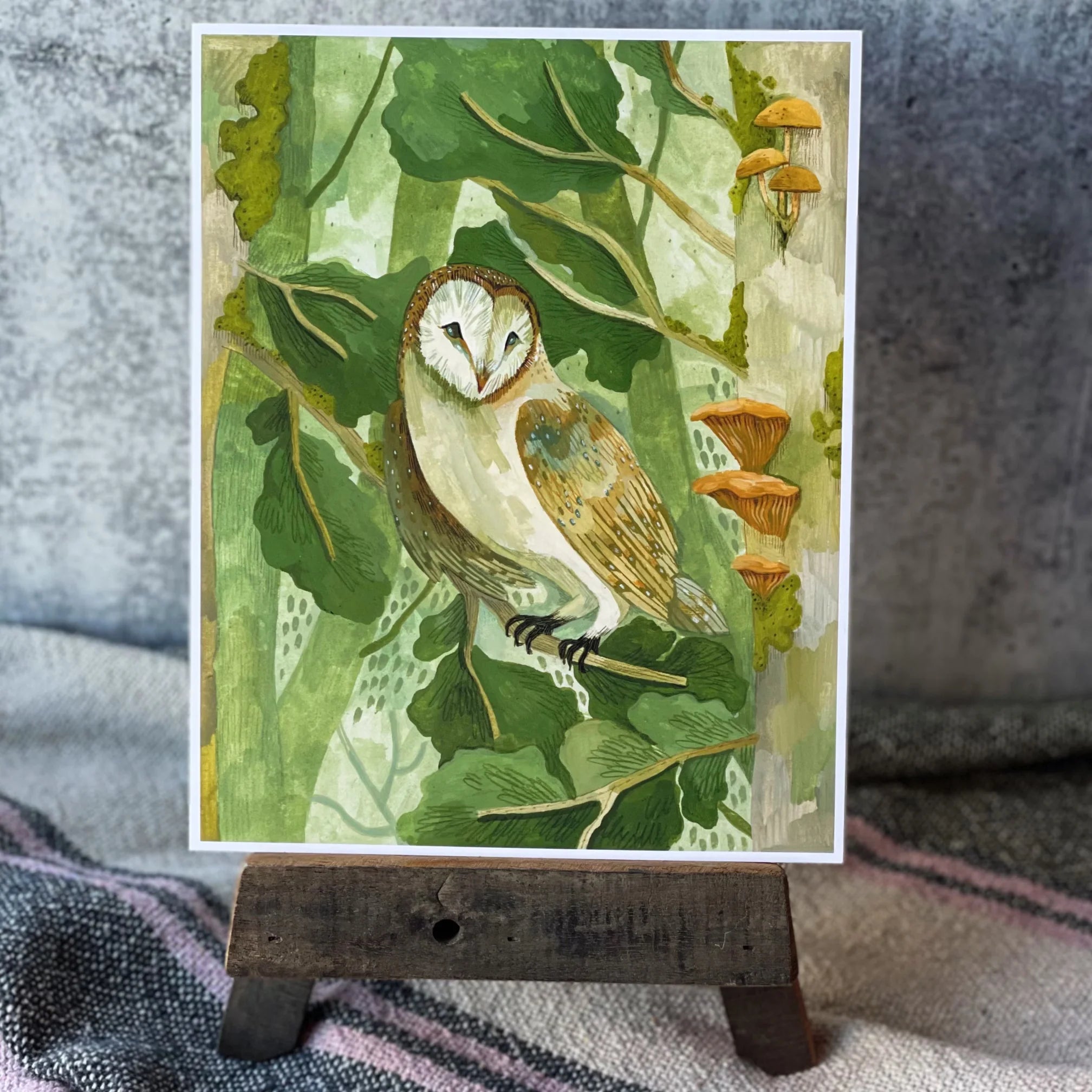 Forest Barn Owl Art Print