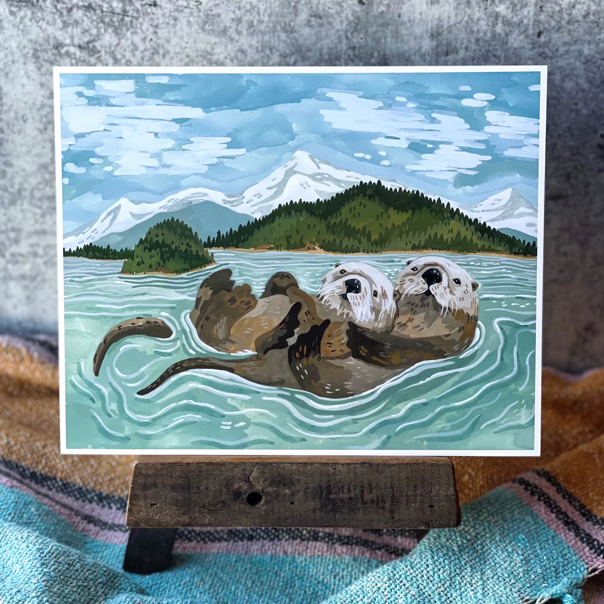 Island Otters Art Print