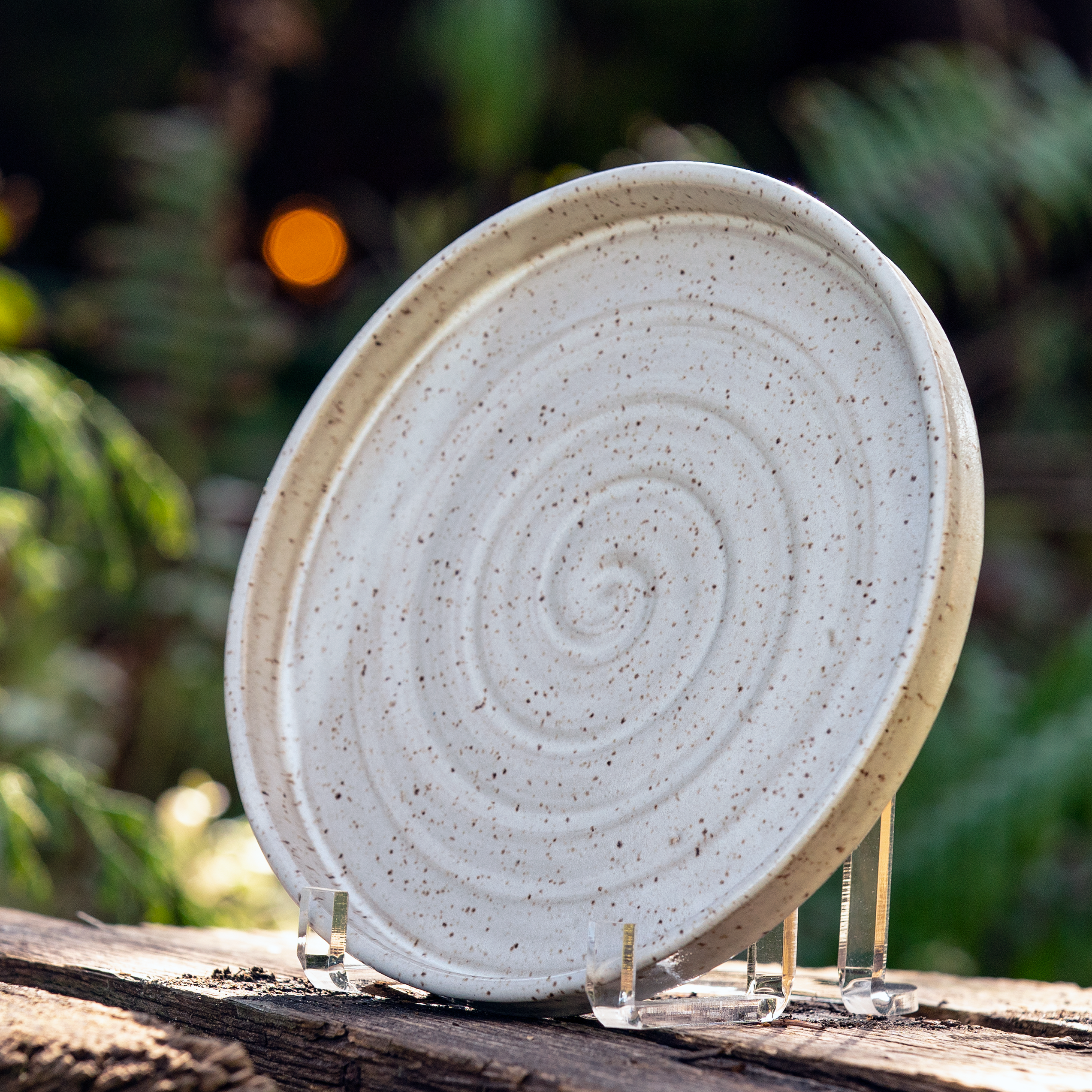 White Speckled Glazed Dinner Plate