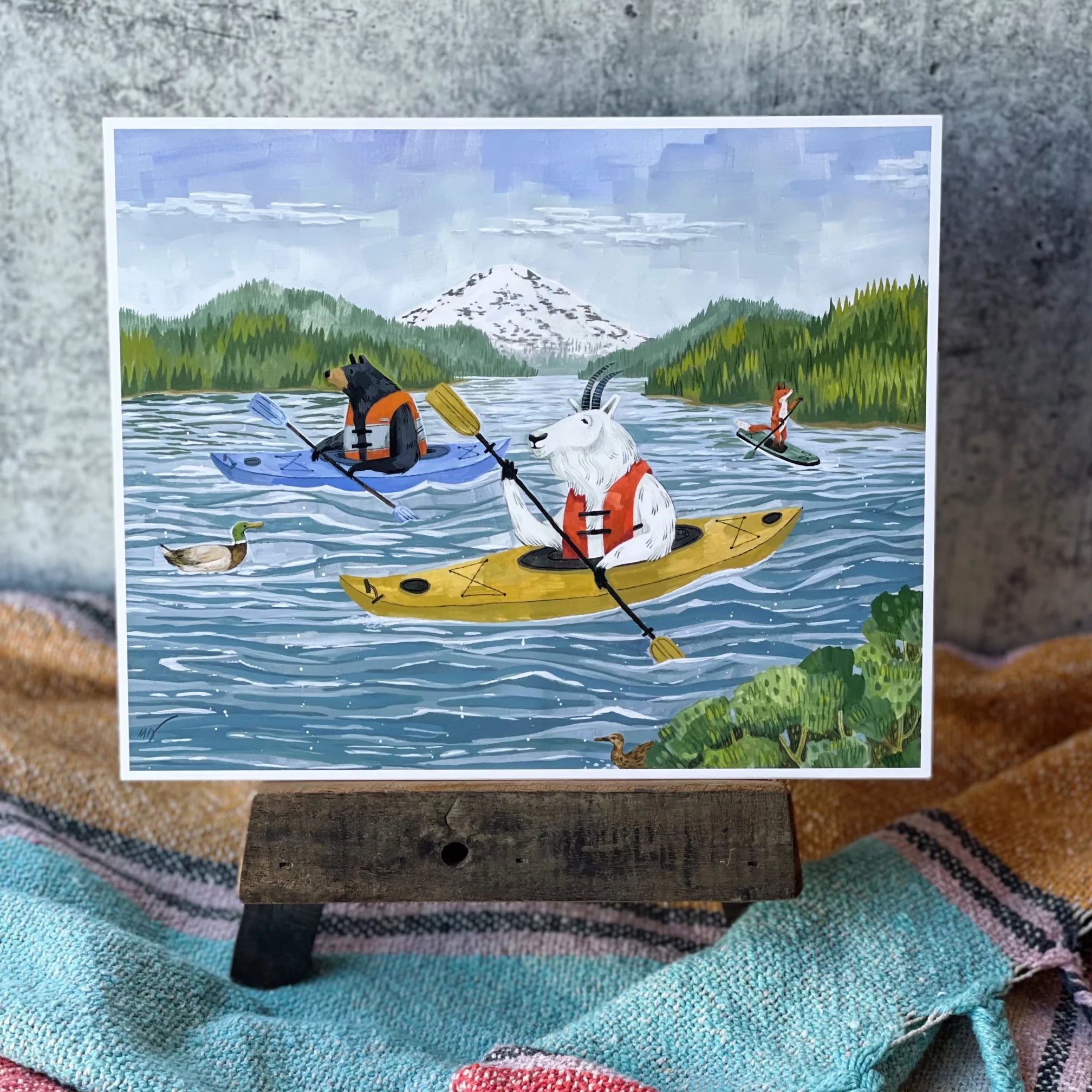 Kayak Lake Art Print