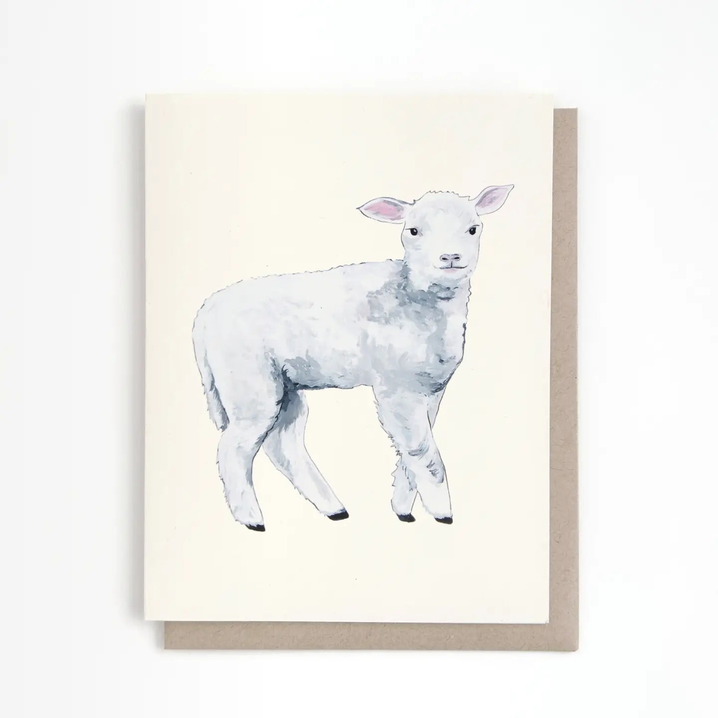 Lamb Sheep Blank Inside Greeting Card