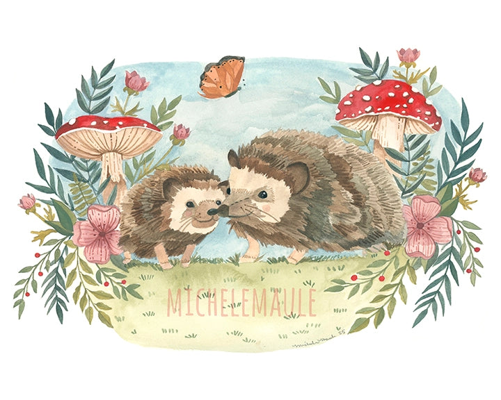 Two Little Hedgehogs - Mothers Day Card