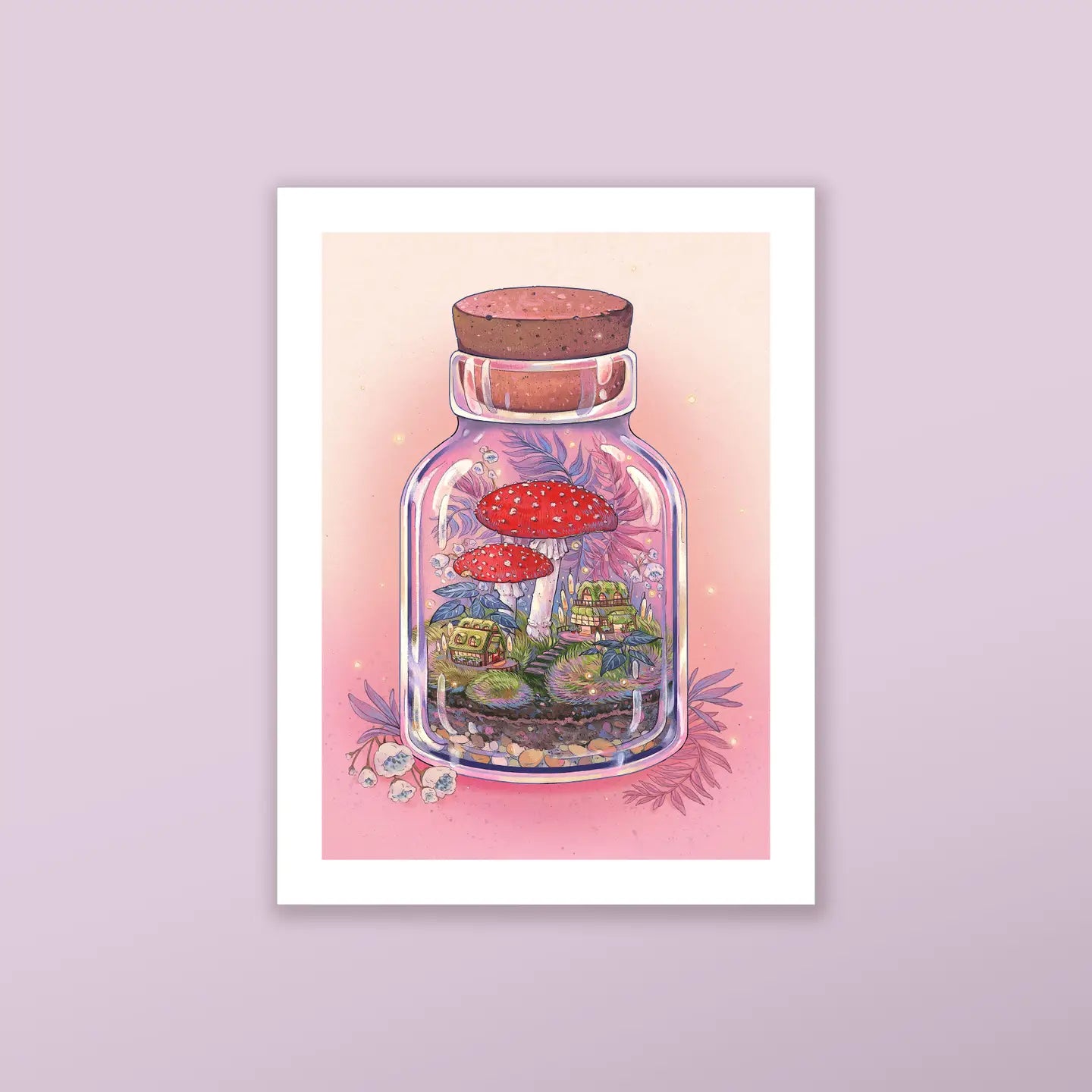 Mushroom Terrarium Art Print