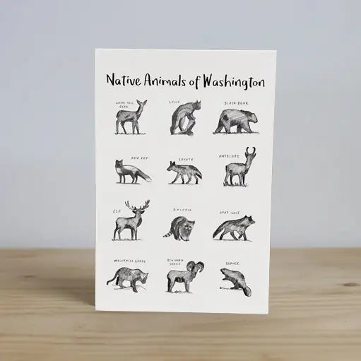Native Animals of Washington Greeting Card