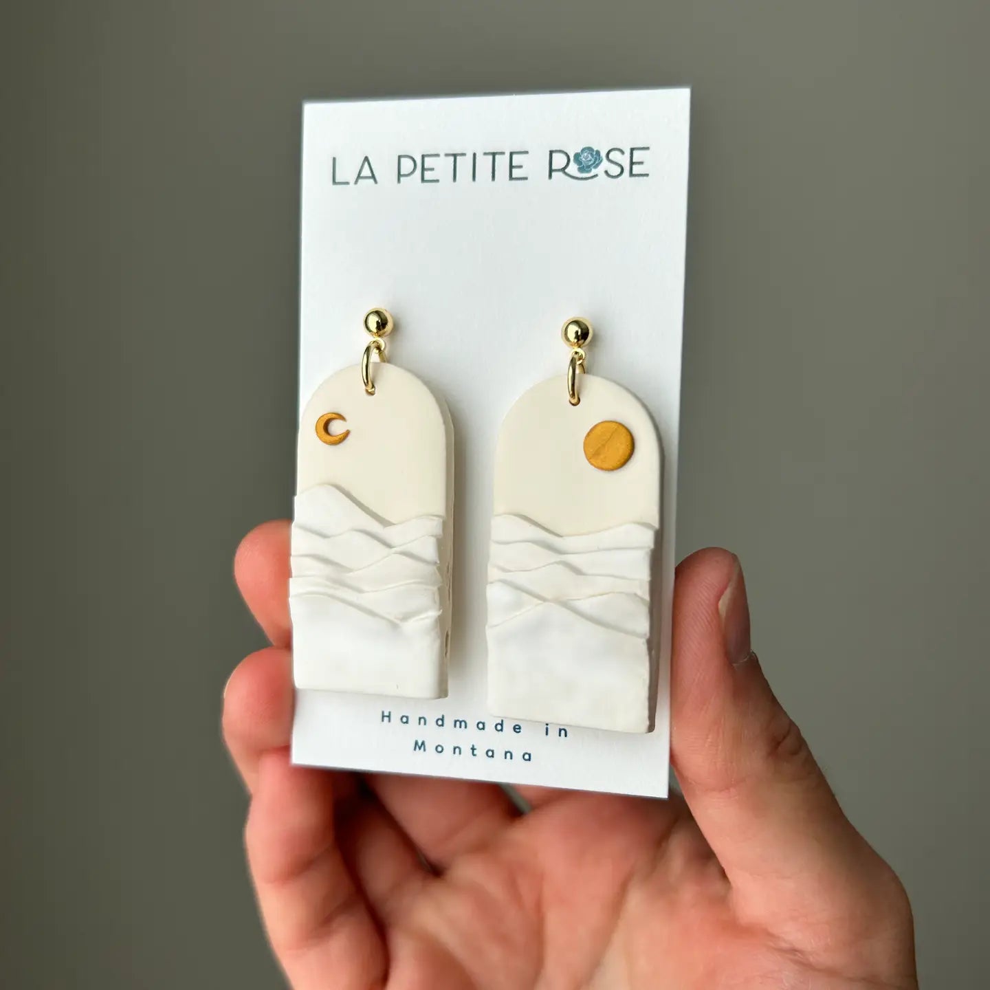 Neutral Day Night Landscape Earrings