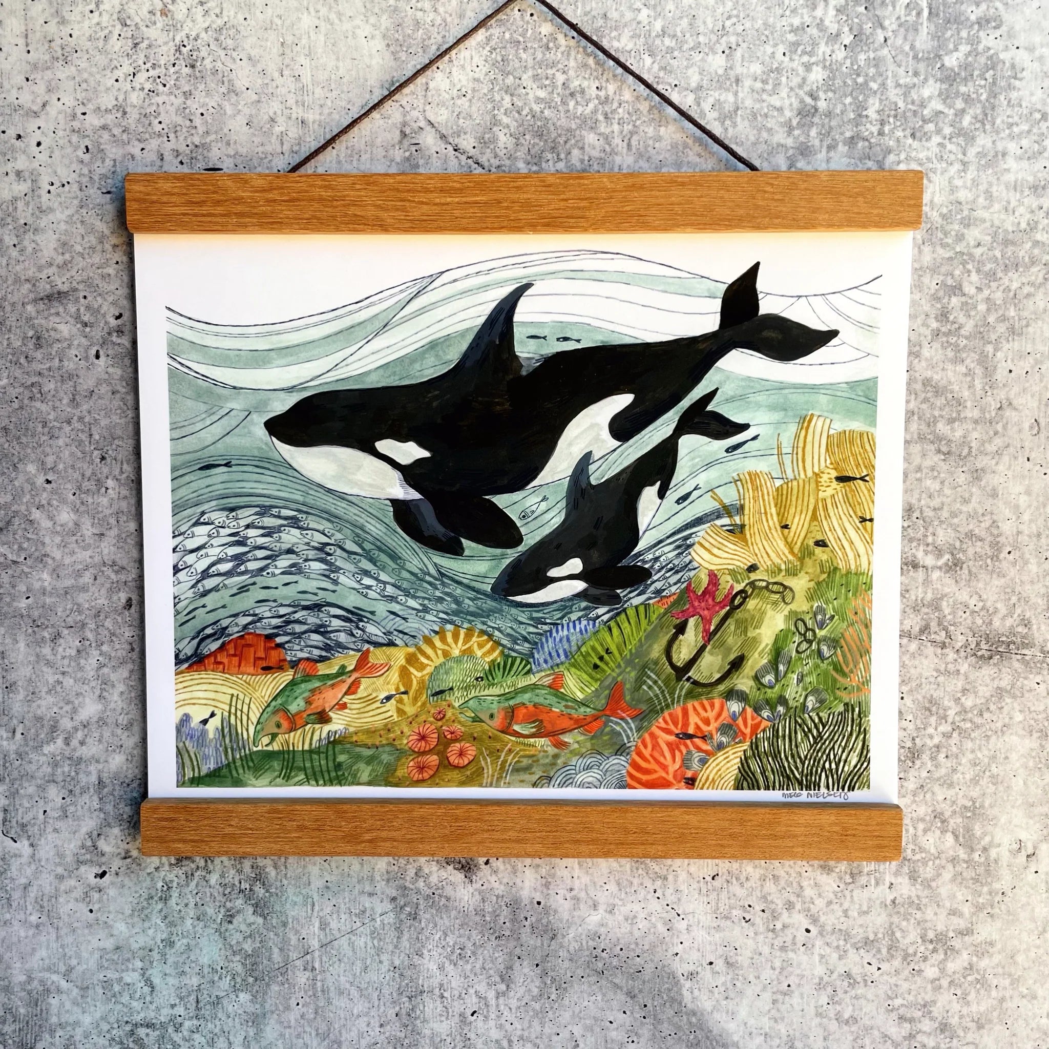 Ocean Orcas Art Print