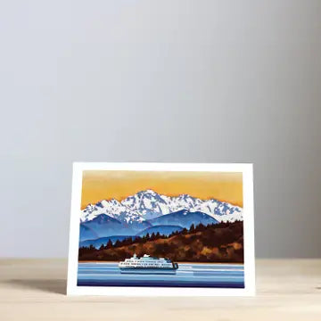 Olympic Mountains & Mount Rainier Greeting Card