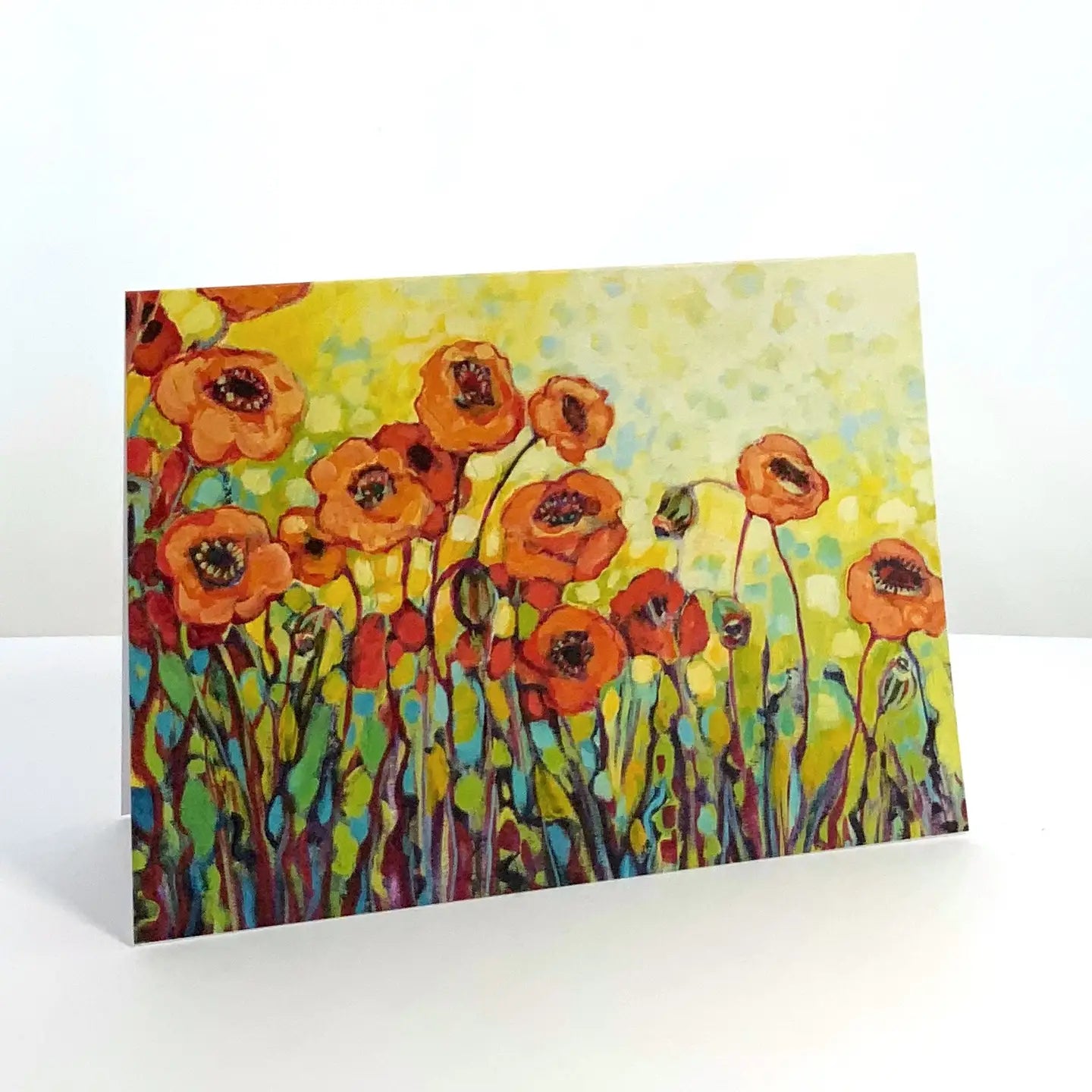 Orange Poppies Blank Note Card