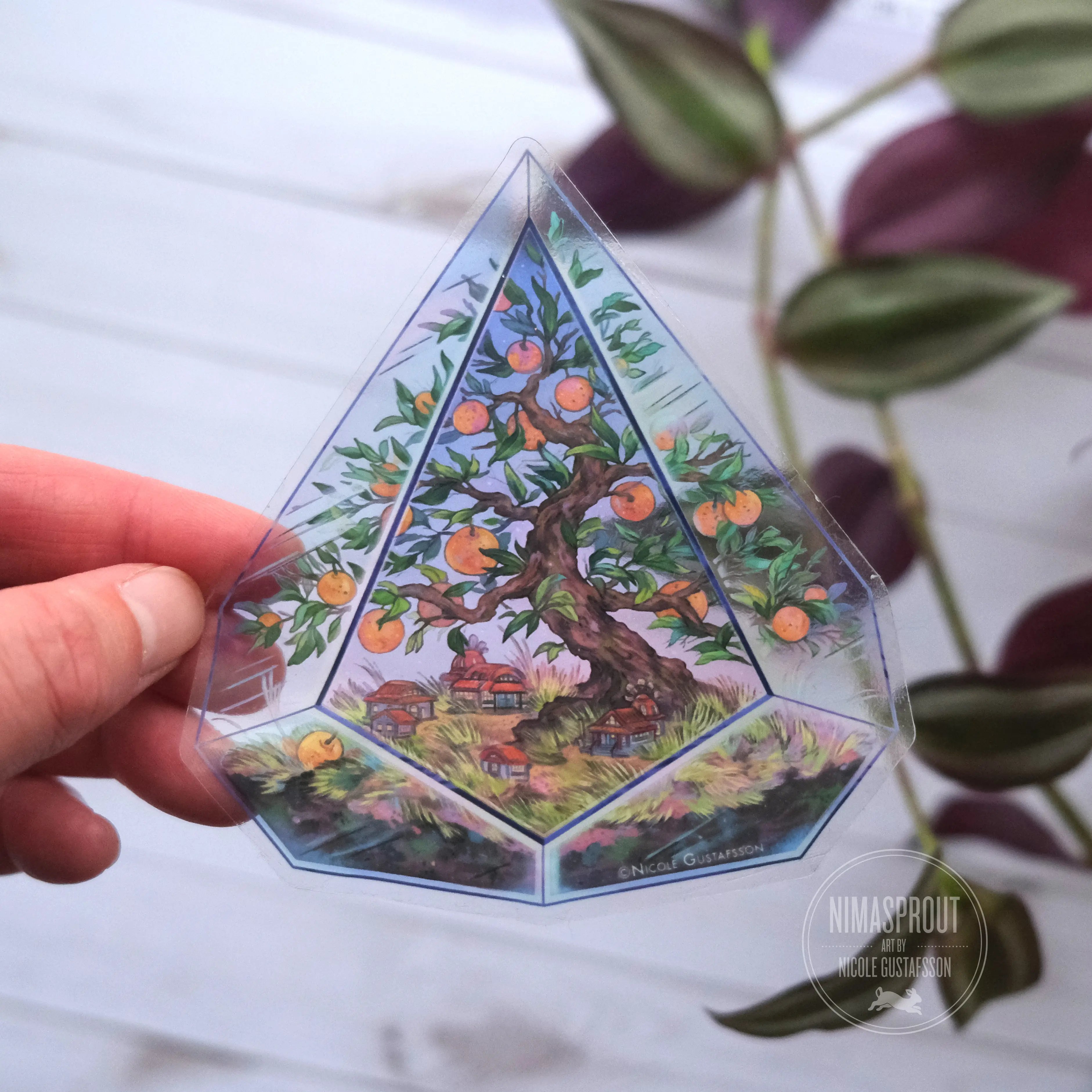 Orange Tree Terrarium Sticker