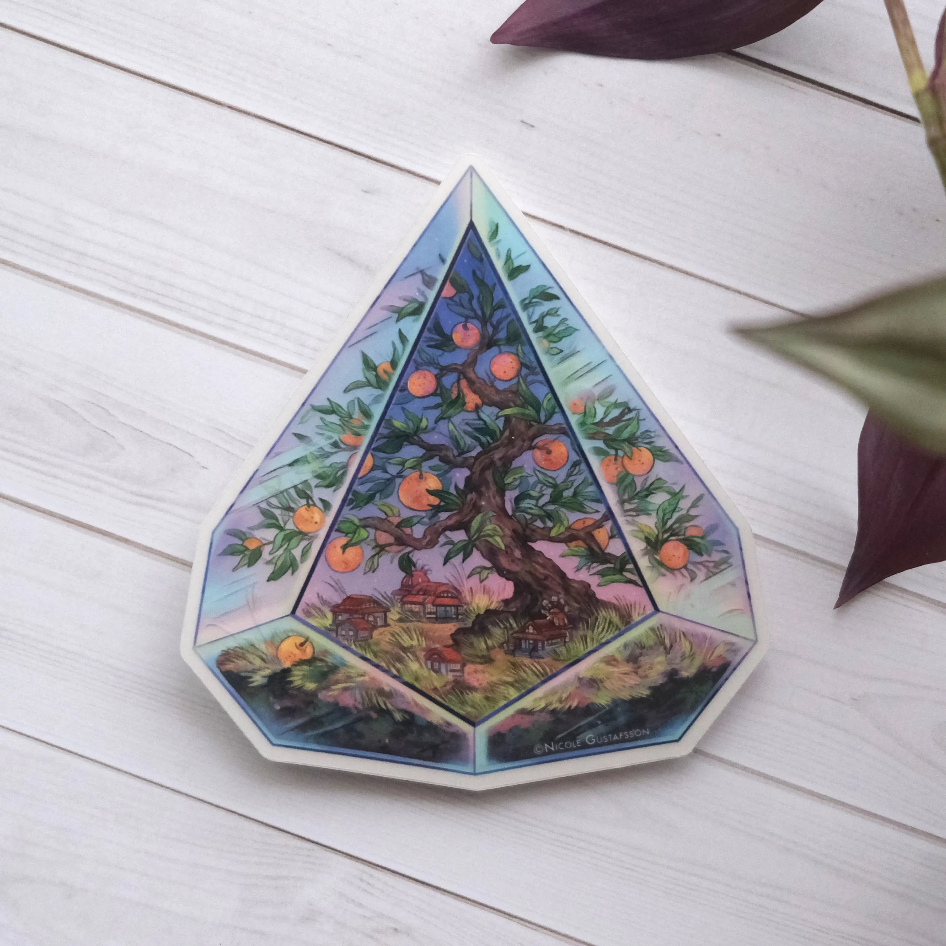 Orange Tree Terrarium Sticker