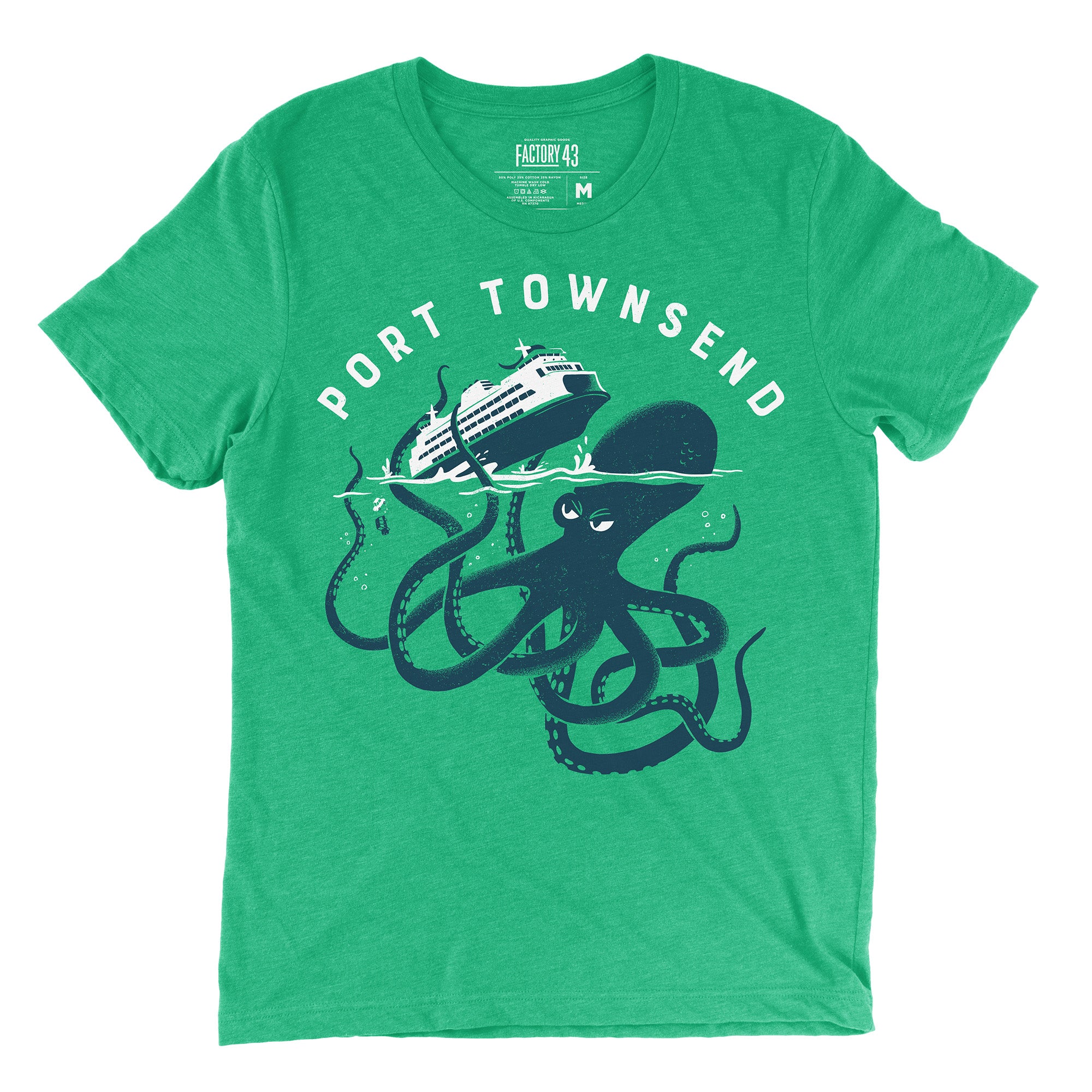 Port Townsend Kraken Ferry Unisex Tee | Green