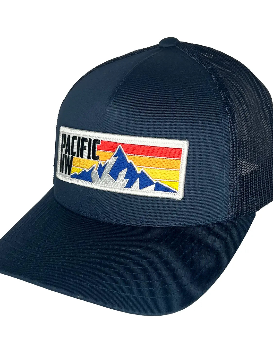 Pacific Nw Stipe Patch Hat Curved Bill Trucker