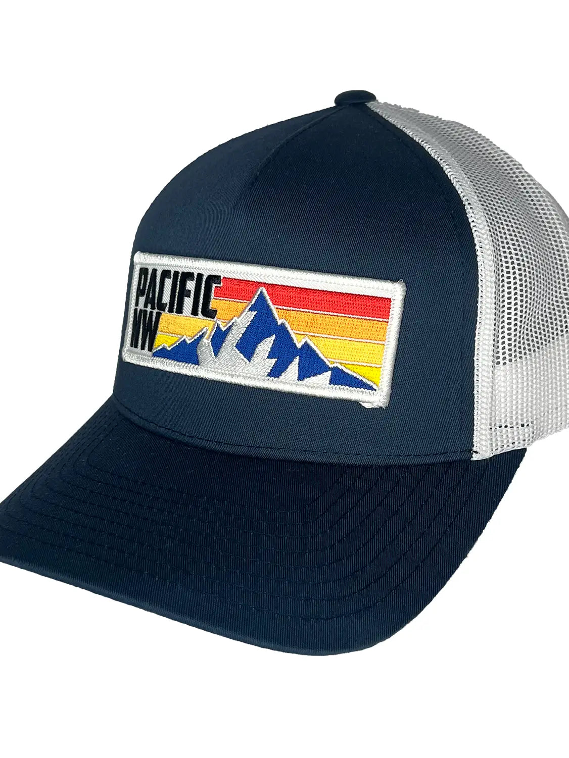 Pacific Nw Stipe Patch Hat Curved Bill Trucker