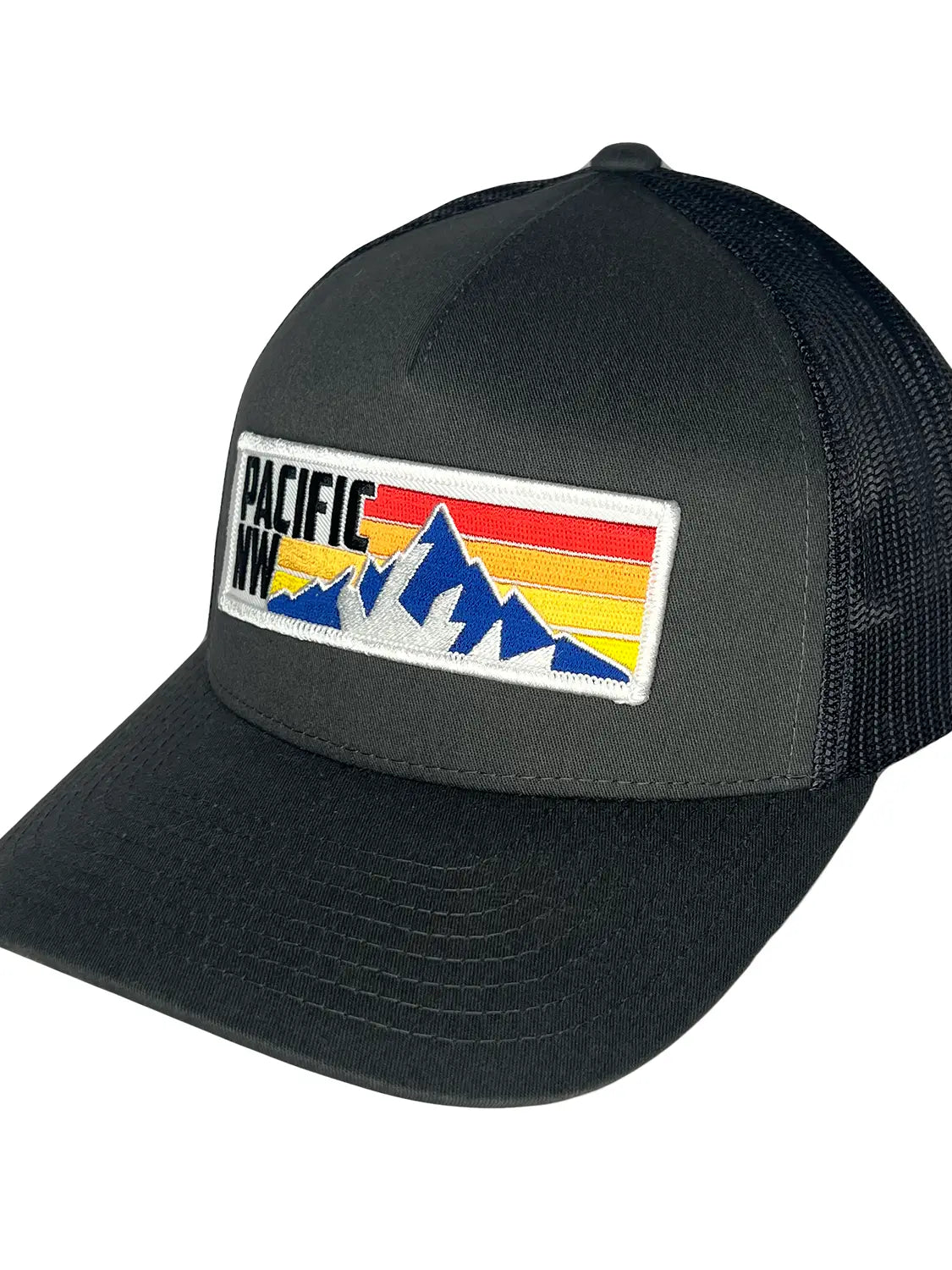 Pacific Nw Stipe Patch Hat Curved Bill Trucker