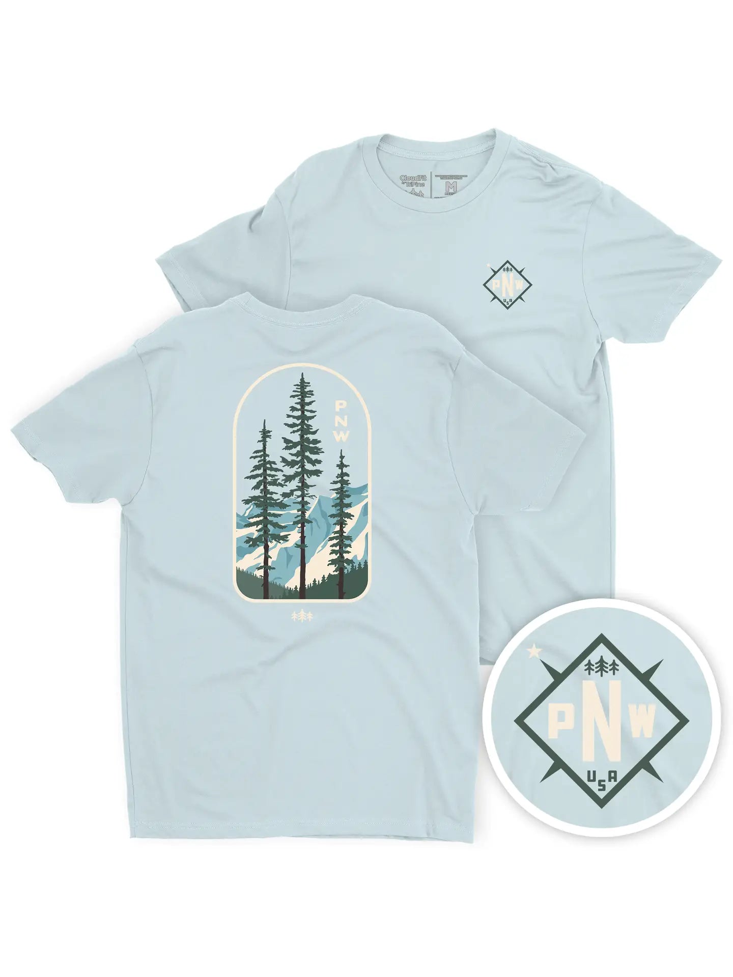 Pacific Northwest CloudFit Tee | Ice Blue