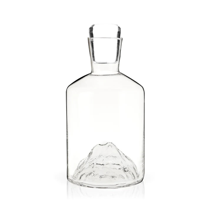 Pacific Northwest Mountain Themed Crystal Liquor Decanter