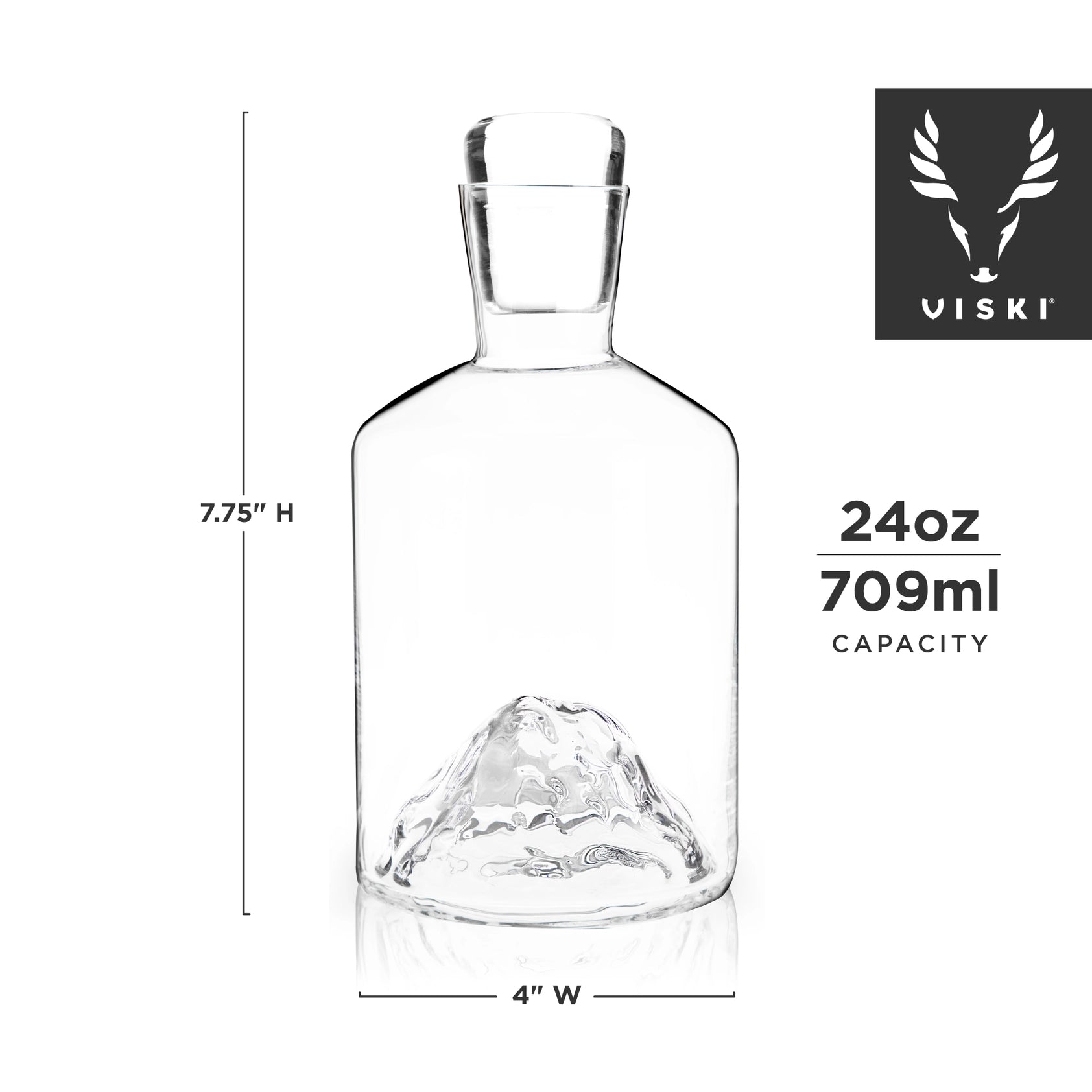 Pacific Northwest Mountain Themed Crystal Liquor Decanter