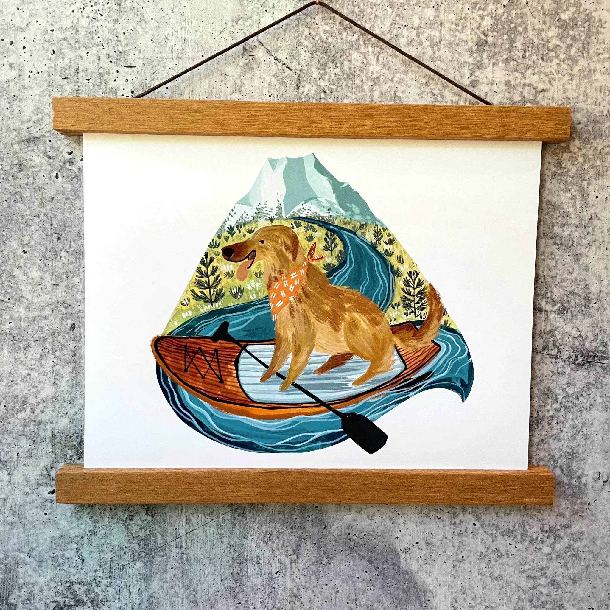 Paddle board Pup Art Print