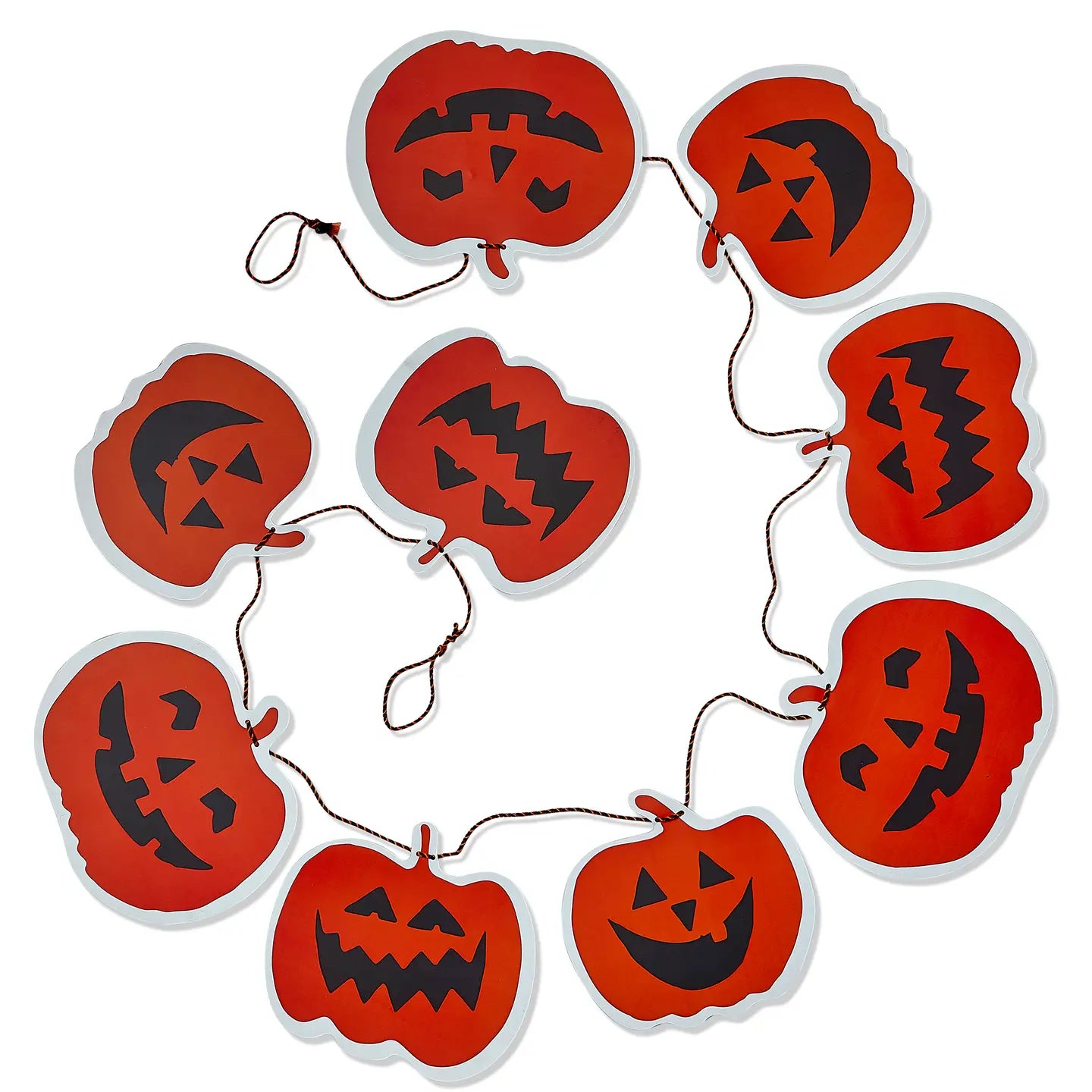 Paper Jack O Lanterns Garland Orange Halloween