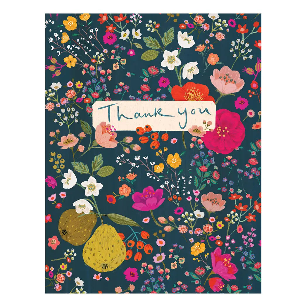 Pear Floral Thank You Greeting Card