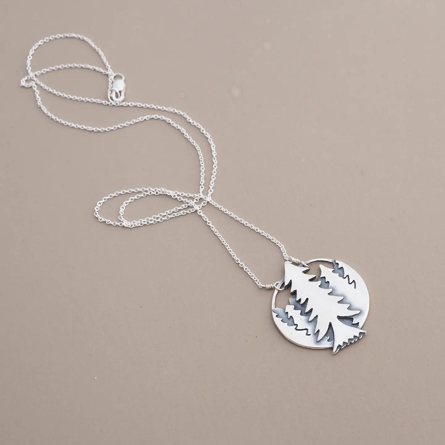 Sterling Silver Pine Necklace