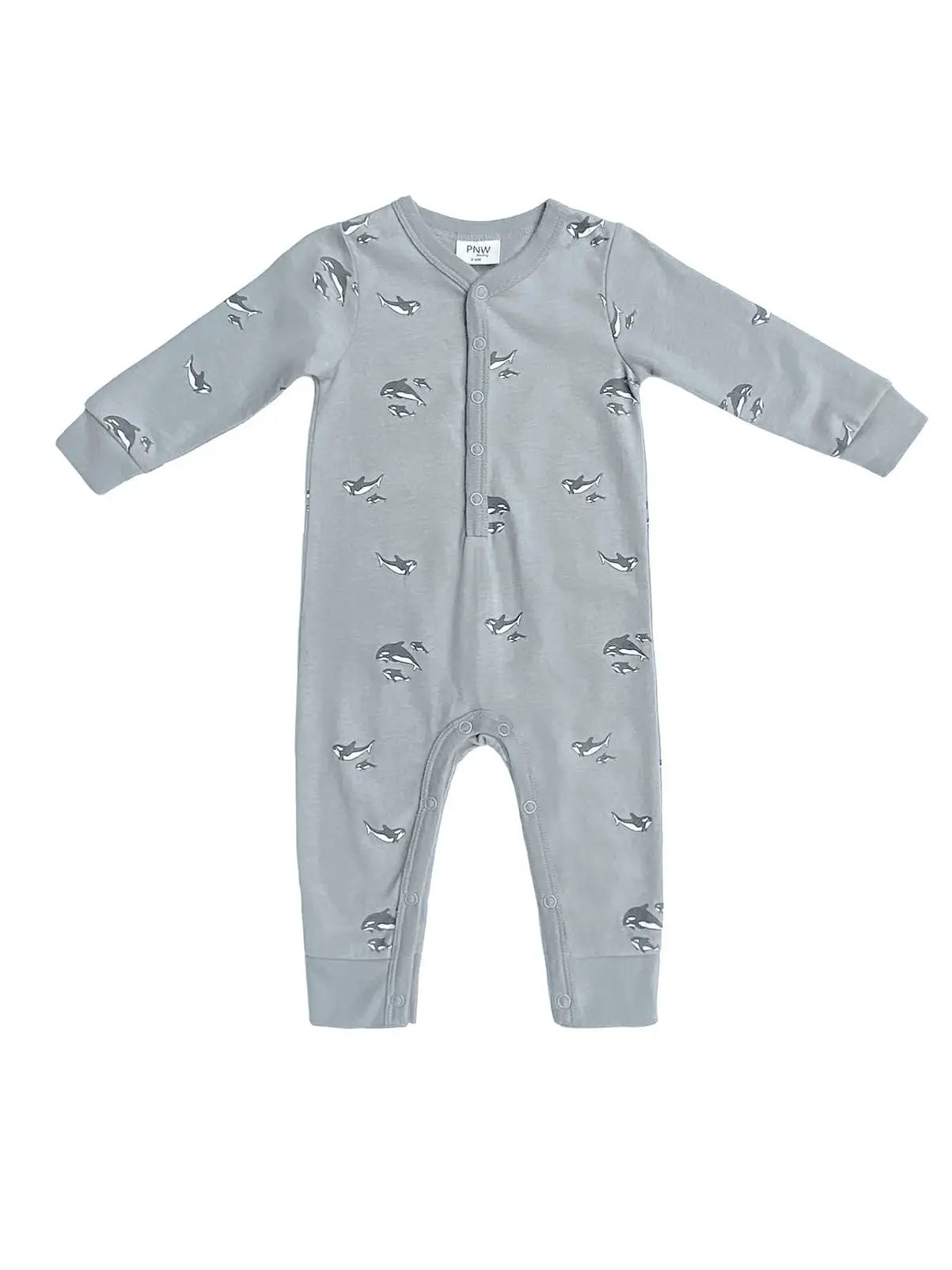 PNW Baby Snap Romper- Orcas